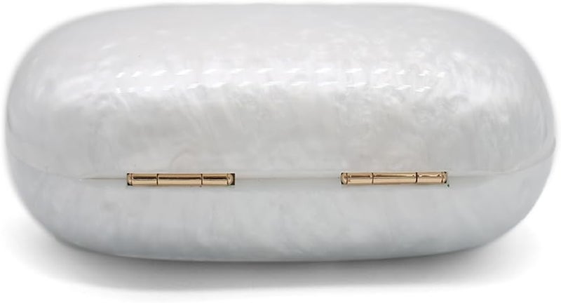 GSYPS Acrylic Evening Clutch Bag for Women Shell Shape Shoulder Crossbody Bag Glitter Marble Purse Handbag - Image 4